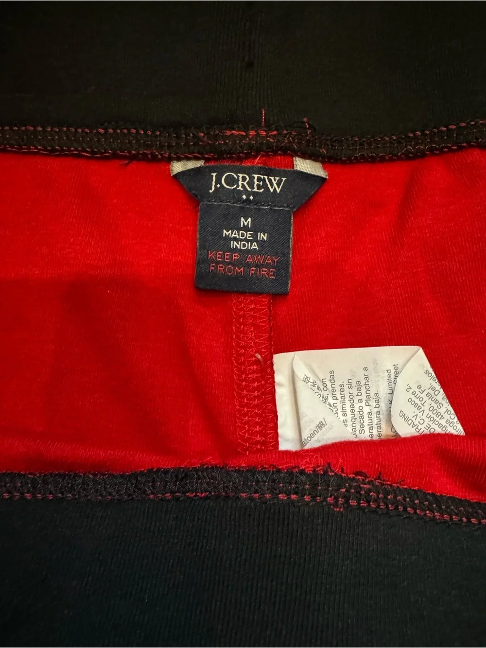 J. Crew Black Sweatshirt with Red Interior
